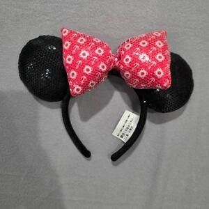 Disney Parks Minnie Mouse Ears Headband Nautical Disney Cruise Line Sequin Bow